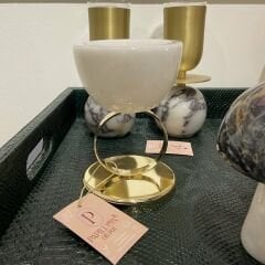 Pirinç Çember Kaideli Mermer Mini Çerezlik