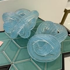 Kristal Cam Örgü Mint Çizgili