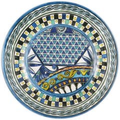 Barok Mavi Melamin Kahvaltı Tabağı 21,5 cm