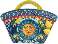 Barok Mavi Melamin Sunum Tahtası 22,5x18 cm