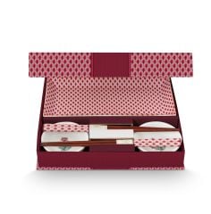 Kırmızı Porselen Sushi Seti 23x11 cm