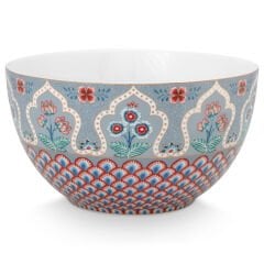 Bowl Flower Festival Scallop Deco Light Blue 18cm