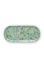 Cake Tray Rectangular Jolie Flowers Blue 33.3x15.5cm