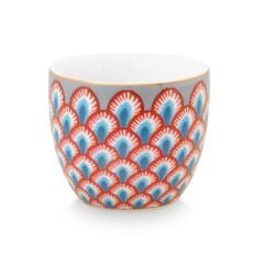 Egg Cup Flower Festival Scallop Red-Light Blue
