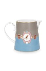 Jug Large Love Birds Medallion Blue Khaki 900ml