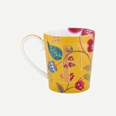 Alphabet Mugs Sarı Porselen F Harfli Kupa 350 ml