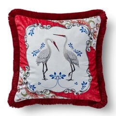 Kırmızı Kadife Dekoratif Yastık 45x45 cm