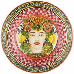 Barok Kırmızı Melamin Yemek Tabağı 28 cm