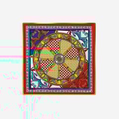 Kırmızı Mavi Melamin Servis Tabağı 17x17 cm