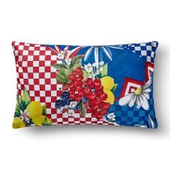 Kırmızı Mavi Polyester Dekoratif Yastık 35x50 cm