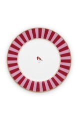 Kırmızı Pembe Porselen Kahvaltı Tabağı 21 cm