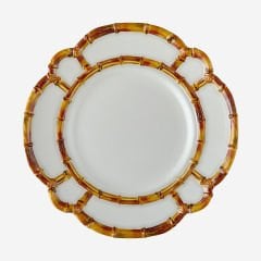 Beyaz Melamin Yemek Tabağı 28 Cm Bambu Collection by Chiara Alessi