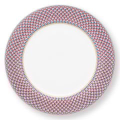Plate Flower Festival Scallop Red-Light Blue 26.5cm