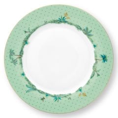 Plate Jolie Gold Dots Green 26.5cm