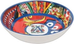 Regina Kırmızı Mavi Melamin Çorba Tabağı 23 cm