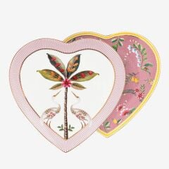 Set 2 Heart Shape Plates La Majorelle Pink 21.5cm