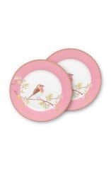 Set 2 Plates Early Bird Pink 21cm