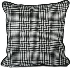 Siyah Beyaz Kadife Dekoratif Yastık 45x45 cm