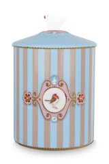 Storage Jar Love Birds Blue Khaki 1.3ltr