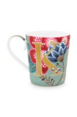 Alphabet Mugs Mavi Porselen K Harfli Kupa 350ml