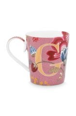 Alphabet Mugs Pembe Porselen G Harfli Kupa 350ml