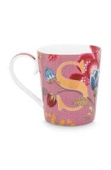 Alphabet Mugs Pembe Porselen S Harfli Kupa 350ml