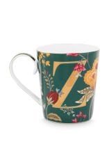 Alphabet Mugs Yeşil Porselen Z Harfli Kupa 350ml