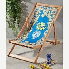 Mavi Ahşap Şezlong 95 cm