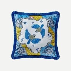 Mavi Kadife Dekoratif Yastık 45x45 cm