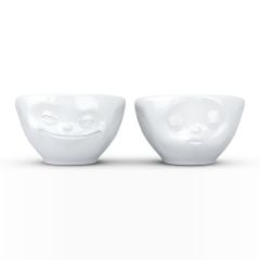 Grinning & Kissing- beyaz ikili küçük kase set, 100 ml