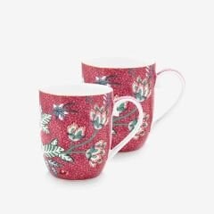 Flower Festival Kırmızı İkili Küçük Mug Seti 145ml