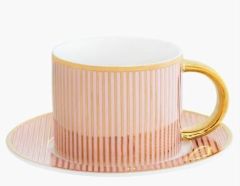 Teacup & Saucer Pinstripe Blush
