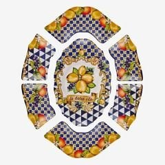 Mavi Melamin Meze Tabağı 7 Parça Capri Collection by Chiara Alessi