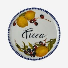 PİZZA TABAGI LİMON DESENLİ 33 CM