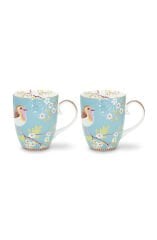 Mavi Porselen Kupa Seti 350 ml