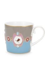 Mug Small Love Birds Medallion Blue Khaki 150ml