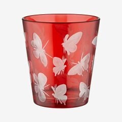Kırmızı Cam Su Bardağı 345 ml