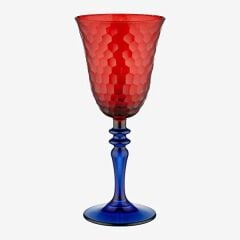 Kırmızı Mavi Cam Kadeh 270 ml