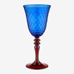 Mavi Kırmızı Cam Kadeh 270 ml