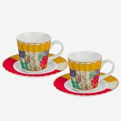 Sarı Porselen Kahve Fincan Seti 70 ml