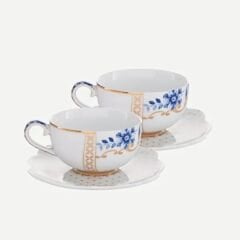 Set/2 Espresso Cup & Saucers Royal White
