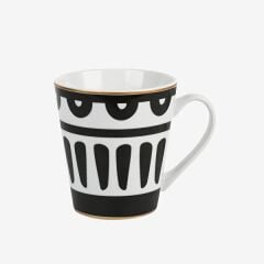 Siyah Beyaz Porselen Kupa 10 cm