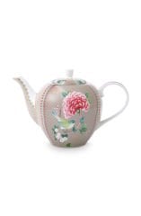 Tea Pot Large Blushing Birds Khaki 1.6ltr