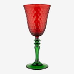 Kırmızı Yeşil Cam Kadeh 270 ml