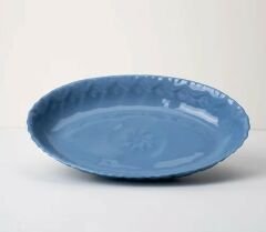 Crystal Oval Tabak Mavi