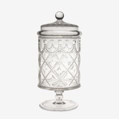 DIAMANT AYAKLI SEFFAF KAVANOZ - 26,5 CM