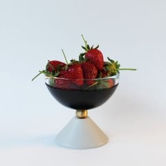 Bead High Bowl Black & White