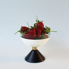 Bead High Bowl Bead High Bow White & Black