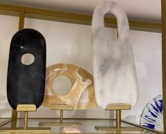 Soyut Üçlü Mermer Set